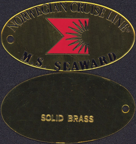 #BGTransport083 - Group of 12 Large Solid Brass Key Fobs from the M. S. Seaward Ship of the Norwegian Cruise Line