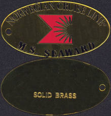 #BGTransport083 - Group of 12 Large Solid Brass Key Fobs from the M. S. Seaward Ship of the Norwegian Cruise Line