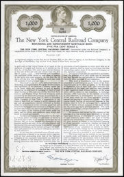 #ZZStock103 - The New York Central Railroad Company Bond Certificate