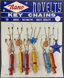 #TY919  - Novelty Nano Keychains with Charms on Display Card