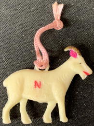 #BHSports160 - Group of 3 Celluloid Bill the Goat Charms - Navy Football Mascot