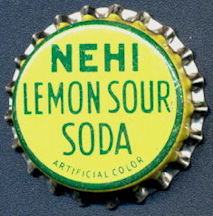 #BF156 - Group of 10 Early Cork Lined Nehi Lemon Sour Soda Bottle Caps