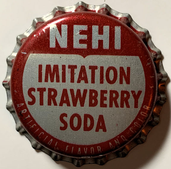 #BC267 - Group of 10 Nehi Imitation Strawberry Soda Cork Lined Soda Bottle Caps