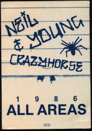 ##MUSICBP0069  - 1986 Neil Young & Crazy Horse OTTO Backstage Pass