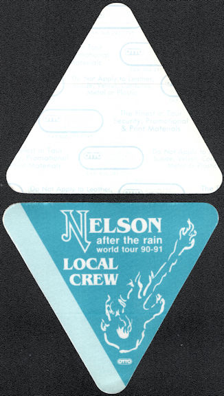 ##MUSICBP0186 - Nelson Cloth OTTO Local Crew Backstage Pass from the 1990/91 After the Rain World Tour