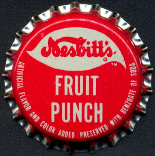 #BF190 - Group of 10 Nesbitt's Fruit Punch Cork Lined Soda Bottle Caps