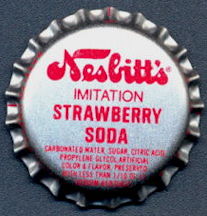 #BF158 - Group of 10 Plastic Lined Nesbitt's Strawberry Bottle Caps