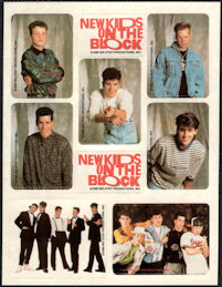 ##MUSICBQ0226 - Group of 4 New Kids on the Block Punch Out Picture Sheets