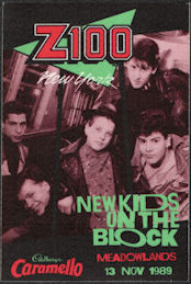 ##MUSICBP0527 - New Kids on the Block Cloth OTTO Backstage Radio Pass from the 1989 Show at the Meadowlands