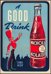 #SIGN198 - Large Nichol Kola Soda Window Decal Sign with Royal Guardsman