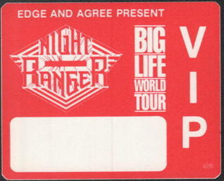 ##MUSICBP2212 - Set of 12 Uncommon Night Ranger OTTO Cloth VIP Backstage Passes from the Big Life World Tour