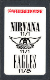 ##MUSICBP0830 - Scarce 1994 Nirvana, Eagles, Aerosmith Promotional Laminated Backstage Pass
