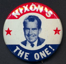 #PL339 - Pictorial Nixon's the One 1968 Presidential Campaign Button