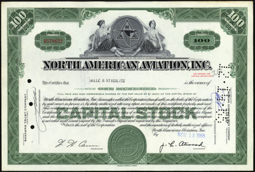 #ZZStock047 - North American Aviation, Inc.  Stock Certificate