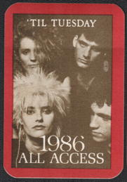 ##MUSICBP0127  - 1986 'Til Tuesday Tour OTTO Backstage Pass