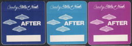 ##MUSICBP0476  - Group of Three Different Colored 1982 Crosby, Stills and Nash OTTO Cloth After Show Backstage Passes from the Daylight Again Tour