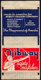 #UPaper166  - Ojibway Safety Match Box Wrapper ...