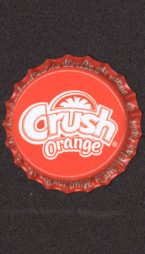 #BF095 - Group of 10 Orange Crush Plastic Lined Soda Caps