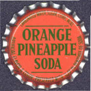 #BC107 - Group of 10 Orange Pineapple Cork Lined Soda Caps