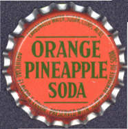 #BF107 - Group of 10 Orange Pineapple Cork Lined Soda Caps