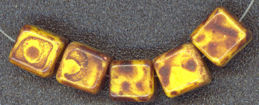 #BEADS0562 - Spectacular Czech Picasso Glass Cube Bead - as low as 15¢