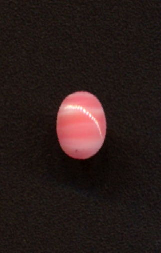 #BEADS0781 - Small 7mm Pink and White Striped Glass Cabochon