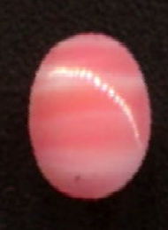 #BEADS0781 - Small 7mm Pink and White Striped Glass Cabochon