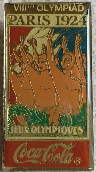 #CC403 - Retro Paris 1924 Olympics Enamel Coca Cola Lapel/Hat Pin