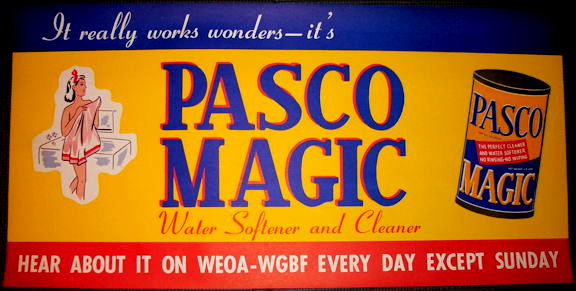 #SIGN197 - Large Risque Pasco Magic Water Softener and Cleaner Paper Sign