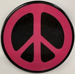 #MSH031 - Giant Sized Tin Peace Symbol Pinback from the Late 1960s Hippie Era