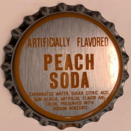 #BF339 - Group of 10 Plastic Lined Peach Soda Bottle Caps