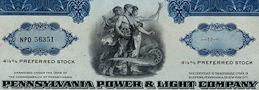 #ZZStock071 - Pennsylvania Power & Light Company Stock Certificate