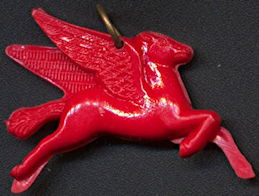 #BDTransport116 - Early Version (1940s) Mobil Oil Pegasus Flying Horse Charm with Brass Loop