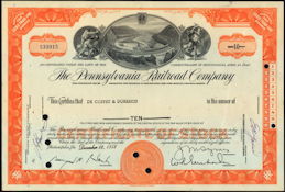 #ZZStock006 - Pennsylvania Railroad Company Stock Certificate - Horseshoe Curve