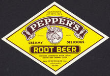 #ZLS141 - Pepper's Root Beer Bottle Label with Moose