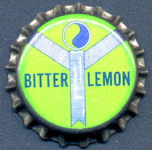 #BF157 - Group of 10 Cork Lined Pequot Bitter Lemon Soda Bottle Caps