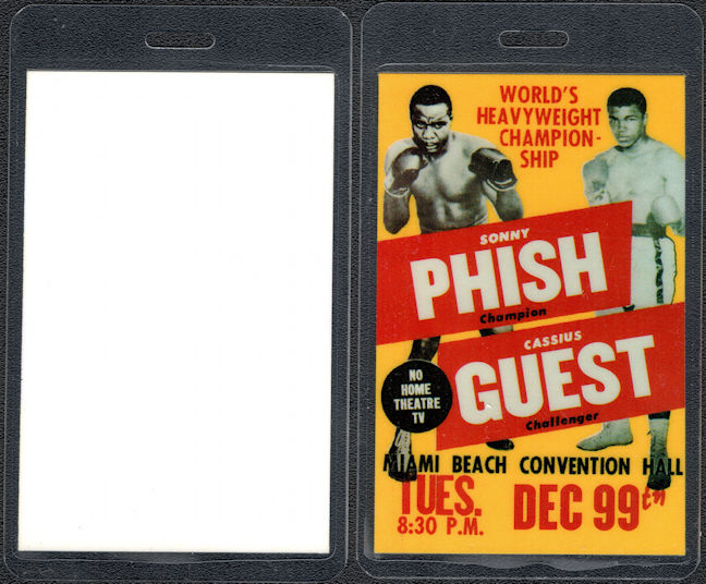 ##MUSICBP0423 - Rare Phish OTTO Laminated Guest Backstage Pass Picturing Cassius Clay and Sonny Liston