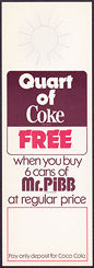 #CC246 - Group of 4 Coke Bottle Hangers - Free Coke with Mr. Pibb Purchase