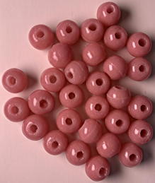 #BEADS1105 - Group of 30 8mm Round Pink Glass Czech Beads