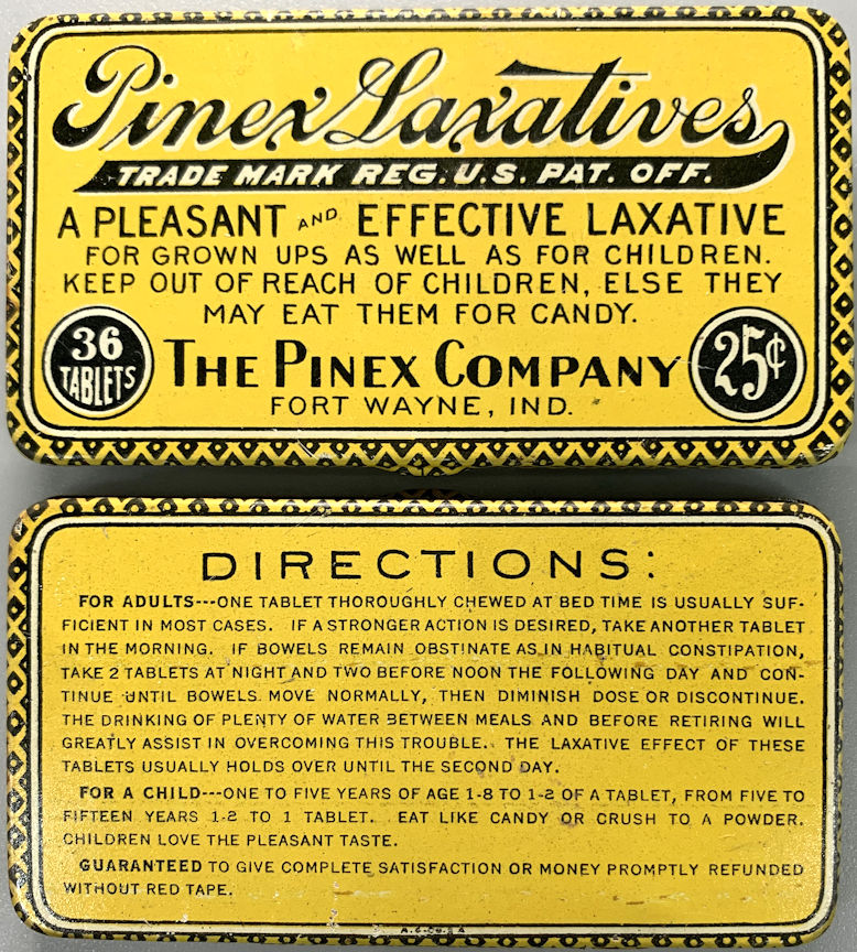 #CS004 - Group of 3 Pinex Laxative Tins