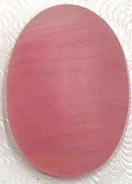#BEADS1072 - Oval shaped 18mm Translucent Rose Quartz Colored Glass Cabochon
