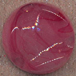 #BEADS0759 - Large Round thick Wavy Surfaced 22mm Translucent Pink Glass Cabochon - Cherry Brand