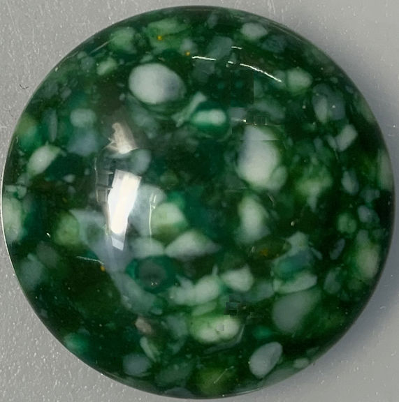 #BEADS0959 - Group of 6 Large 24mm Speckled Green and White Plastic Cabochon