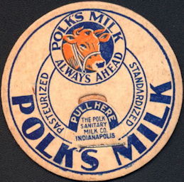 #DC191 - Polk Sanitary Milk Bottle Cap Picturing a Large Cow Head