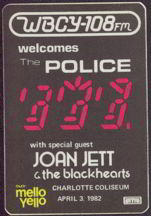 #MUSIC215  - 1982 The Police and Joan Jett OTTO Backstage Pass - Radio promo WBCY 108FM