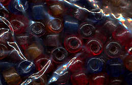 #BEADS0673 - Group of 100 Transparent Colorful Very Old Crude Glass Pony Beads - Sold to American Indians
