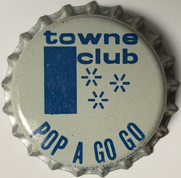#BC248 - Rare Towne Club Pop A Go Go Soda Bottle Cap
