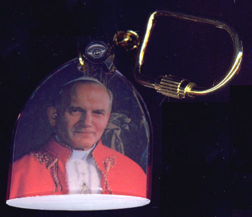 #CH319 - Group of 12 Well Made Pope John Paul II Keychains (Now St. John Paul the Great)