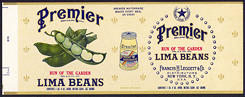#ZLCA175 - Premier Run of the Garden Lima Beans Can Label