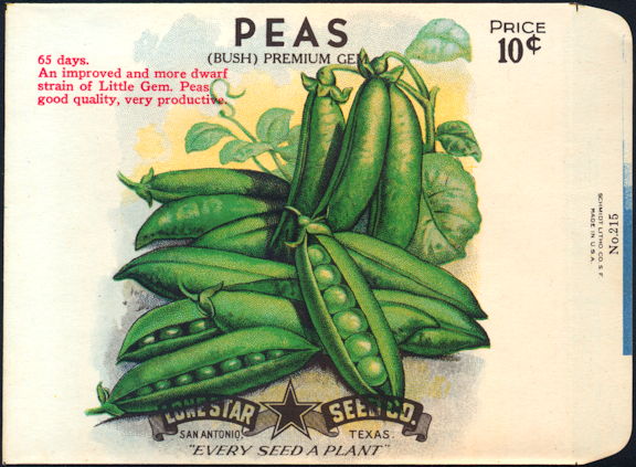 #CE068 - Premium Gem Peas 10¢ Seed Pack - As Low As 50¢ each